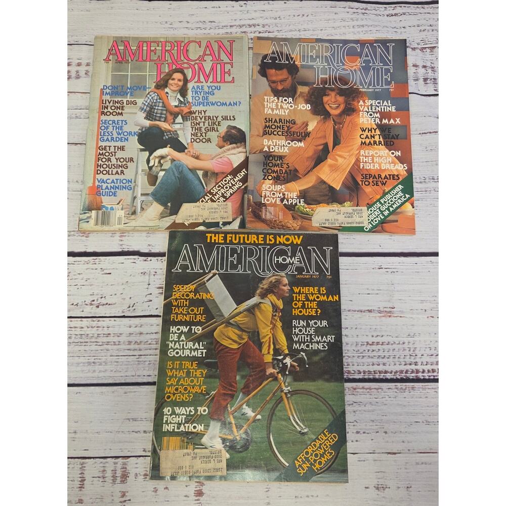 American Home Magazine Lot 3 1977 Jan Feb April Vintage Home Decor